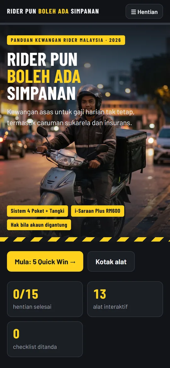 Skrin utama web panduan