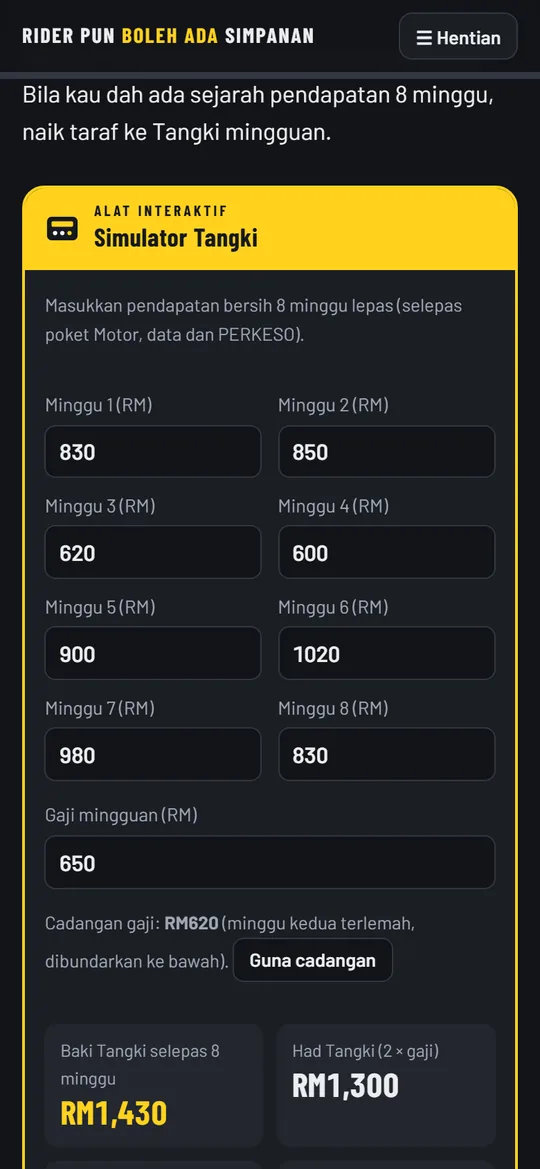 Simulator Tangki